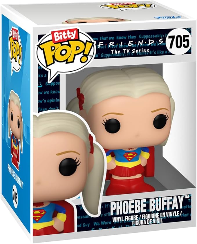 Funko Bitty POP! Friends - Phoebe, 4-Pack and A Surprise Mystery Mini Figure - 0.9 Inch (2.2 Cm) Collectable - Stackable Display Shelf Included - Gift Idea - Party Bags Stocking - Cake Topper