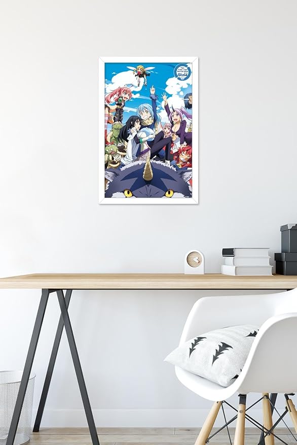 Trends International That Time I Got Reincarnated As A Slime - Group Wall Poster, 14.725" x 22.375", White Framed Version