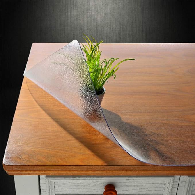 NECAUX Frosted PVC Table Cover Protector 24 x 44 Inch 1.5mm Thick