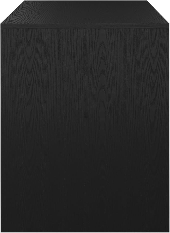 Martha Stewart Kayden Home Office Modular Desk with 2 Drawers in Black with Oil Rubbed Bronze Hardware