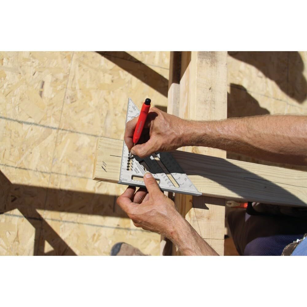 Johnson Level & Tool RAS-1B Johnny Square Professional Aluminum Rafter, 7", Silver, 1 Square