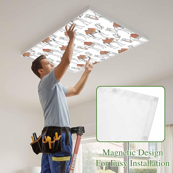 4 Pack Fluorescent Light Cover, Sand Camel Light Covers