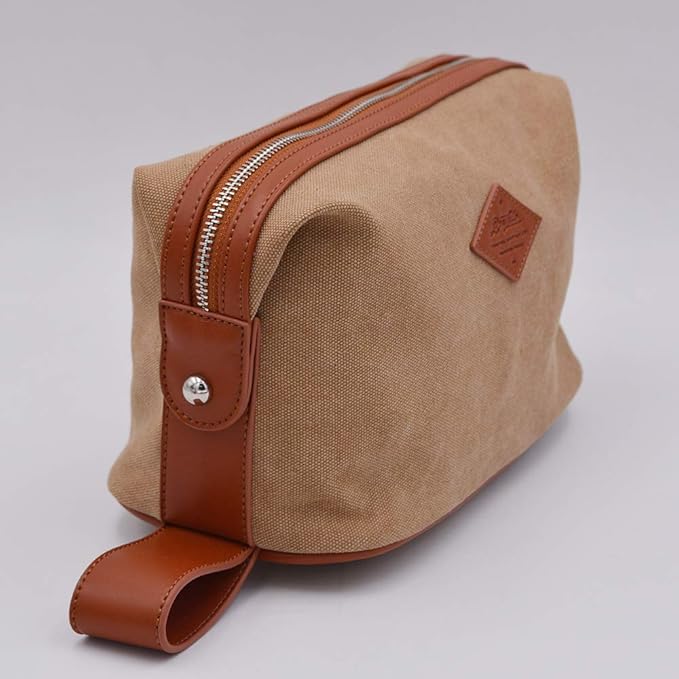Convenience Kits International Premium Canvas Toiletry Bag (Khaki)