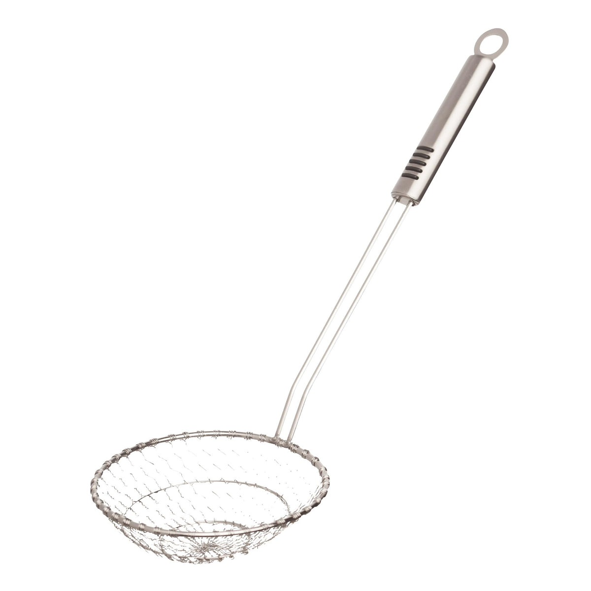 Helen's Asian Kitchen Deep Spider Strainer, 6-Inch Stainless Steel Mesh Basket With Bamboo Handle, For Noodles, Dumplings, Wontons, Deep Frying, And Draining Tasks