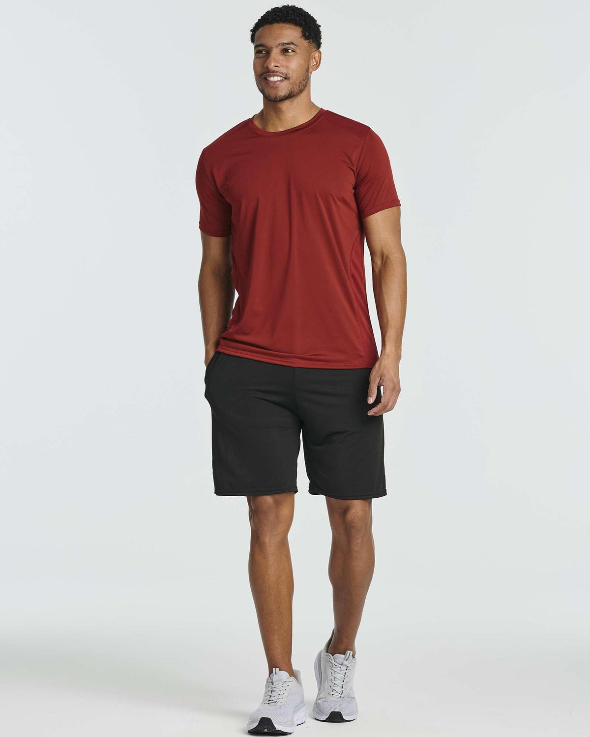 Real Essentials 5 Pack: Men's Dry-Fit Short Sleeve Crew Neck T Shirts Fitness Running Gym Workout Cool Exercise Athletic Tee, Set 18, Small
