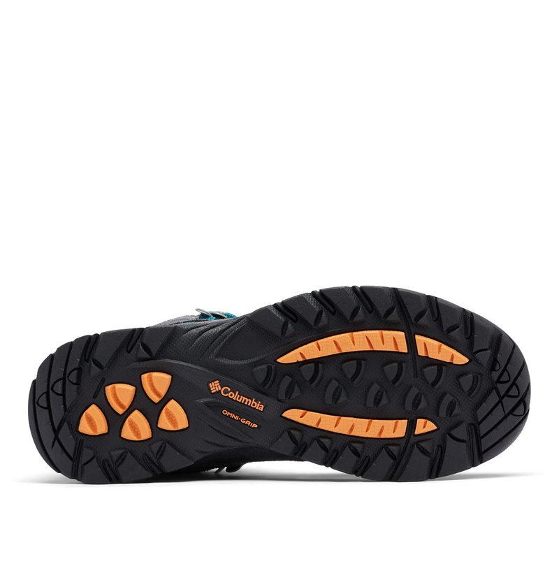 Columbia Womens Newton Ridge Plus Waterproof Amped, Shark/River Blue, 9 Wide