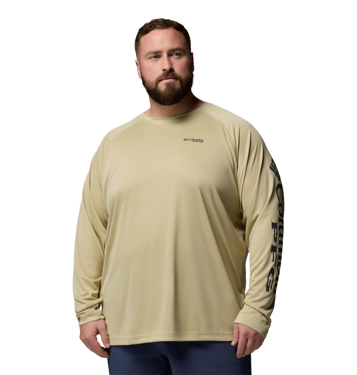 Columbia Men's PFG Terminal Tackle Long Sleeve Fishing Shirt, Serpentine/Shark Logo, X-Large Tall