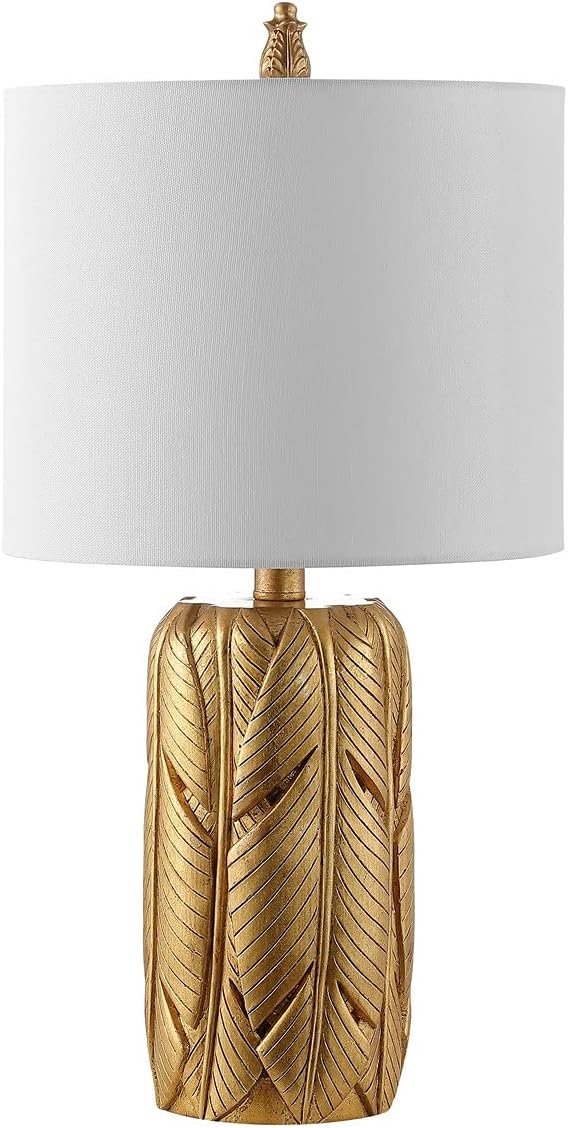 Safavieh Lighting Collection Wilsa Gold Leaf 23-inch Bedroom Living Room Home Office Desk Nightstand Table Lamp (LED Bulb Included)