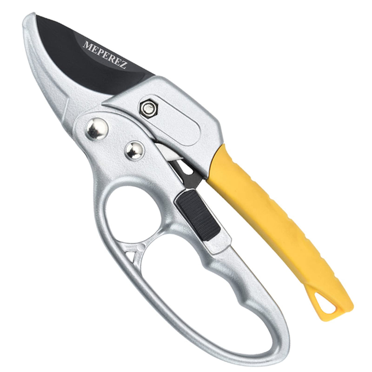 MEPEREZ Germany Pruning Shears For Gardening, Arthritis Weak Hand Snips, 4x cutting power trimming, 1-Inch Cut Capacity Garden Clippers, Ergonomic handle, Rust resistant, high strength steel, Sharp