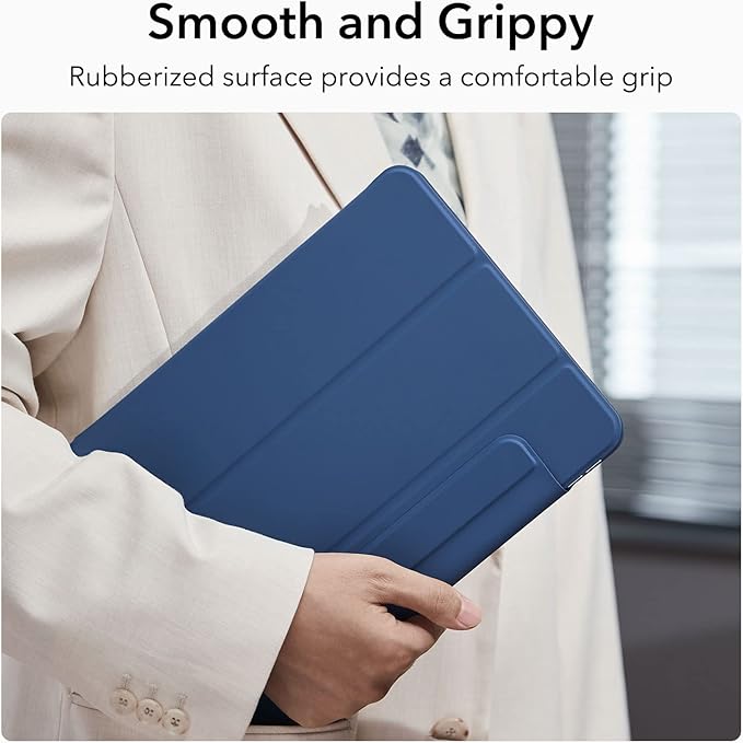ESR for iPad Pro 12.9 6th/5th/4th Gen, iPad Air 13 Inch Case M3/M2 (2025/2024), Powerful Magnetic Attachment, Slim Trifold Stand Case, Supports Pencil Pro & Pencil (USB-C), Rebound Series, Navy Blue