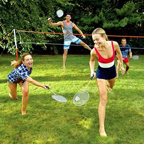 Franklin Sports Badminton Racket + Birdie Set - Replacement Badminton Equipment for Kids + Adults - 2 Player - 4 Player Badminton Racket Sets