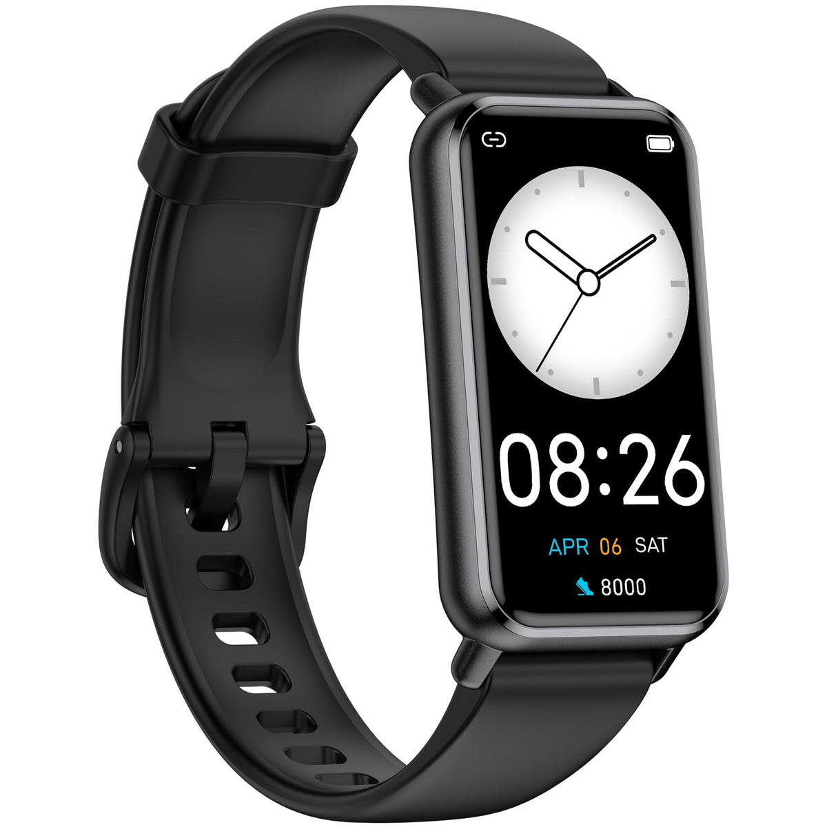 Long Battery Pedometer Watch 14 Days Battery Life, Slim Design No App/Phone Required Fitness Tracker, 50 Meters Waterproof Smart Watch, Heart Rate & Blood Oxygen Monitor Step Counter for Men Women