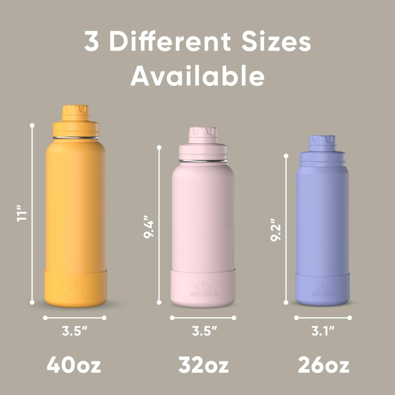 Hydrapeak 32oz Sport Insulated Water Bottle with Chug Lid, Leak & Spill Proof, Keeps Drinks Cold for 24 Hours, Hot for 12 Hours, Premium Stainless Steel Water Bottles (32oz, Alpine)