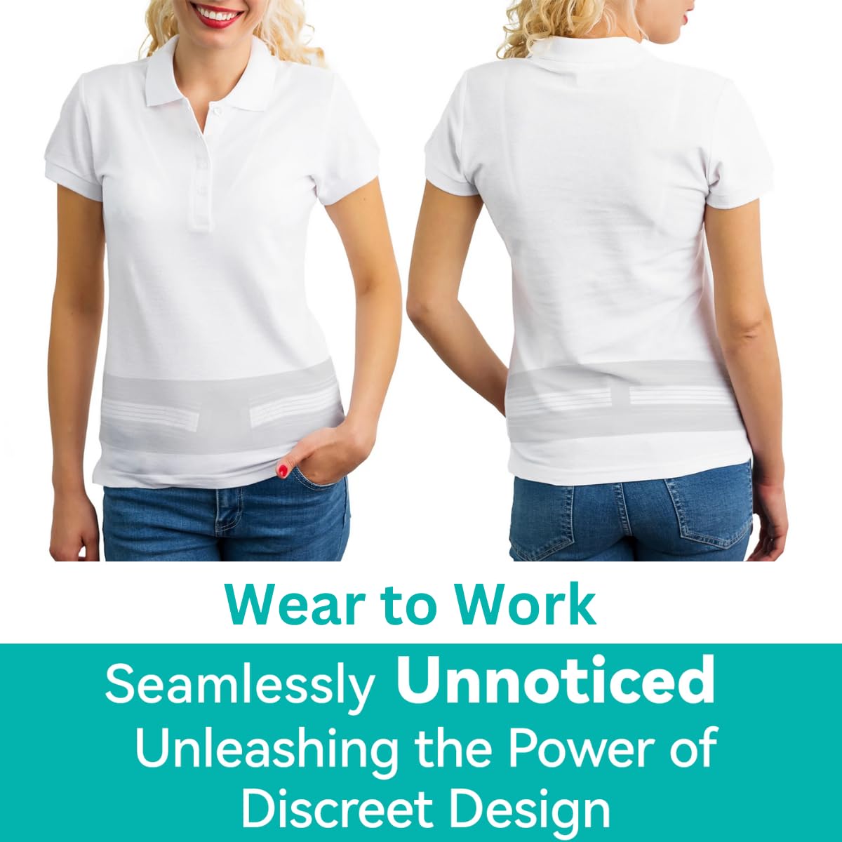 Lightweight Back Brace for Lower Back Pain Under Clothes - Relief from Sciatica, Hip and Spine Pain - Breathable & Adjustable Lumbar Support Belt for Home, Work and Exercise - Suitable for Women&Men