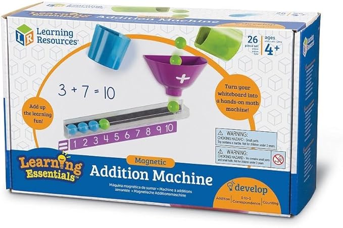 Learning Resources Magnetic Addition Machine, Math Games, Classroom Supplies, Homeschool Supplies, 26 Pieces, Ages 4+