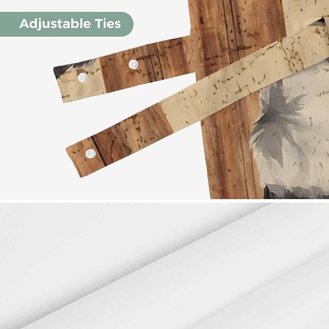 Farmhouse Cow Tie Up Valance Curtains