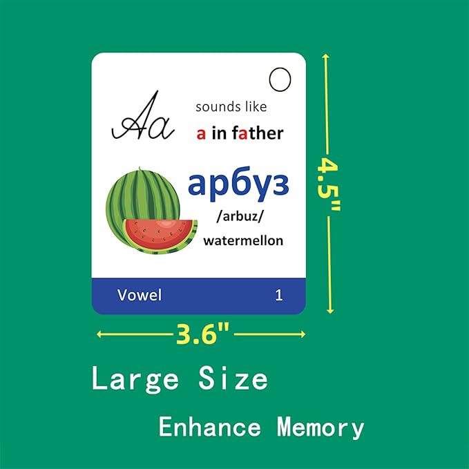 Russian Alphabet Learning Flash Cards | Educational Cyrillic Language Learning |Learning Videos & Pictures for Memory & Sight Words