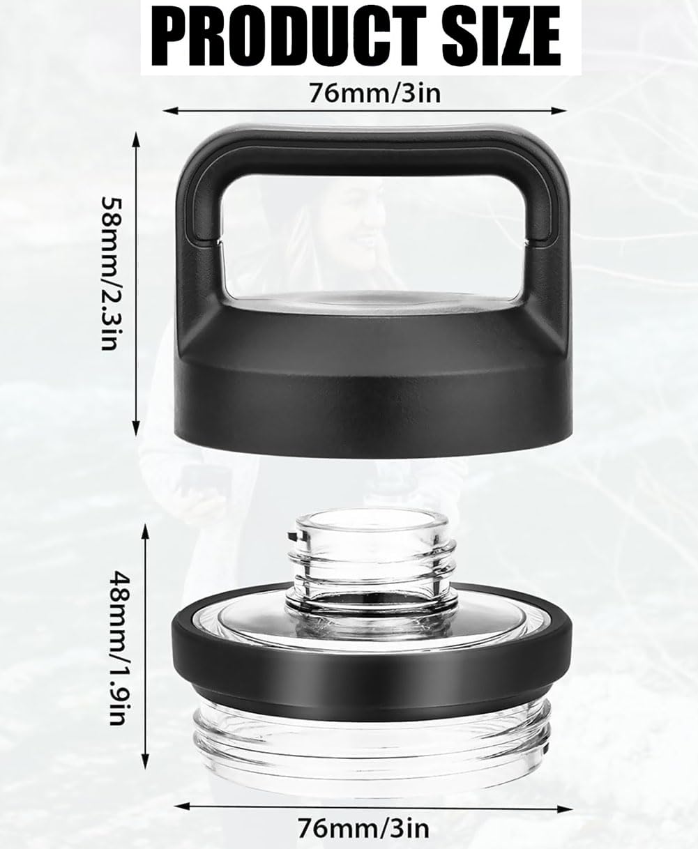 Replacement for YETI Lid Chug Cap Rambler Bottle, Screw Top Lid Replacement Fits for 18oz/ 26oz/ 36oz/ 64oz Cap Cover Water Bottle Parts Accessorie