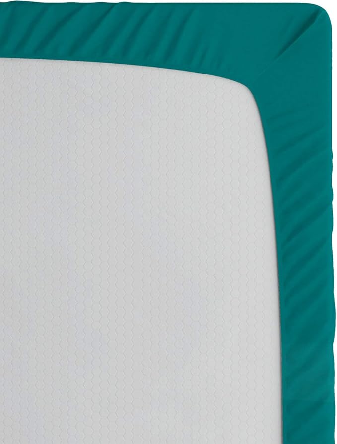 Ambesonne Mushroom 2 Pack Fitted Sheet, Shapes and Dots, Bed Cover All-Round Elastic Deep Pockets 2 Pieces, Package Contains 2 Queen Size Fitted Sheets, Dark Seafoam Multicolor