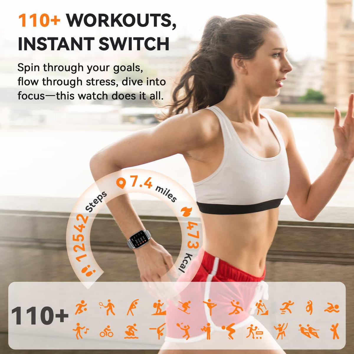 Smart Watch for Women(3 Bands), Smartwatch Fitness Tracker with Bluetooth Calls & AI Voice Control, 1.85’’ HD Screen, Heart Rate/SpO2 Monitor, Sleep Tracker, Compatible with Android iOS (Silver)