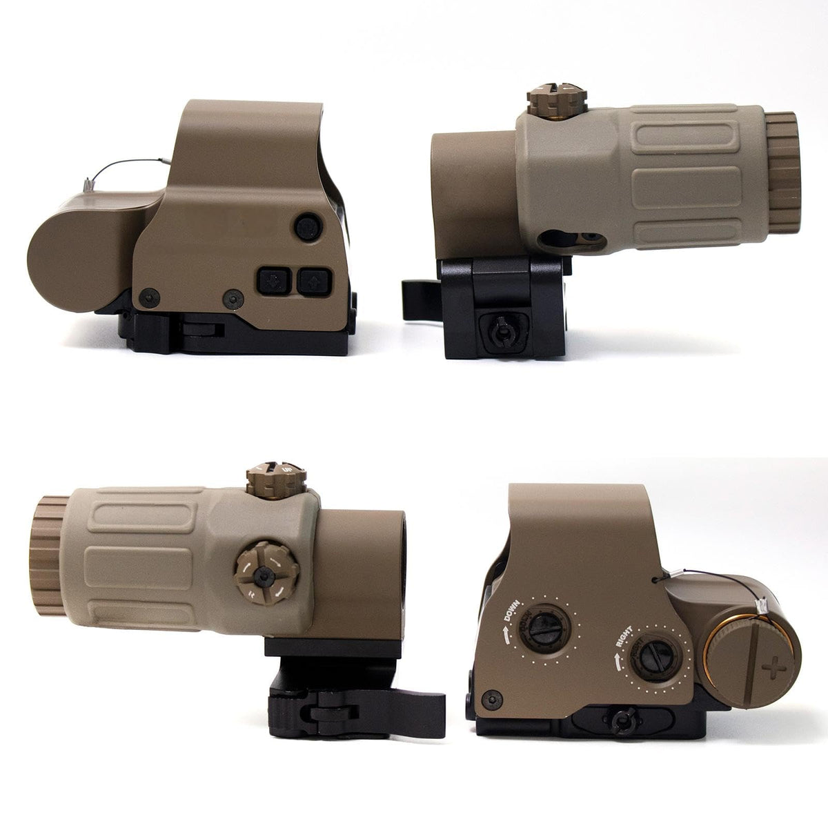 Bravary 558 G33 Holographic Sight Magnifier Combo for Airsoft Red & Green Dot Holographic Reflex Sight Scope w/ G33 3X Magnifier Combo Built-in Flip QD Mount