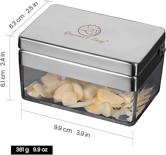 Gourmet Easy Garlic Press Chopper, 2-in-1 Slicer & Dicer, Fridge Friendly