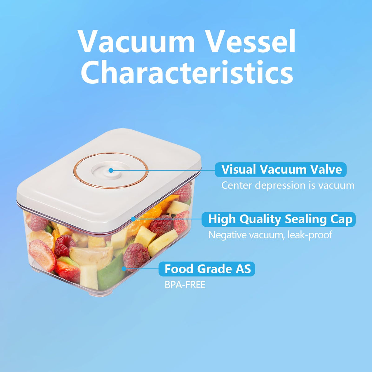 Vixino Vacuum sealer for food, handheld vacuum sealer+ 3 vacuum containers
