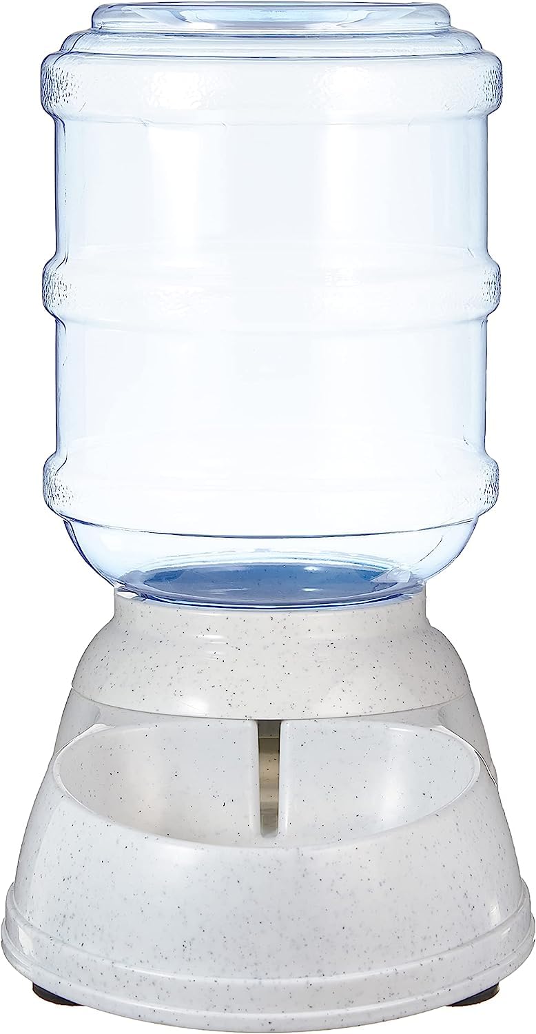 Amazon Basics Gravity Pet Water Dispenser for Cat, Dog, 1 gallon Capacity, Small, Gray