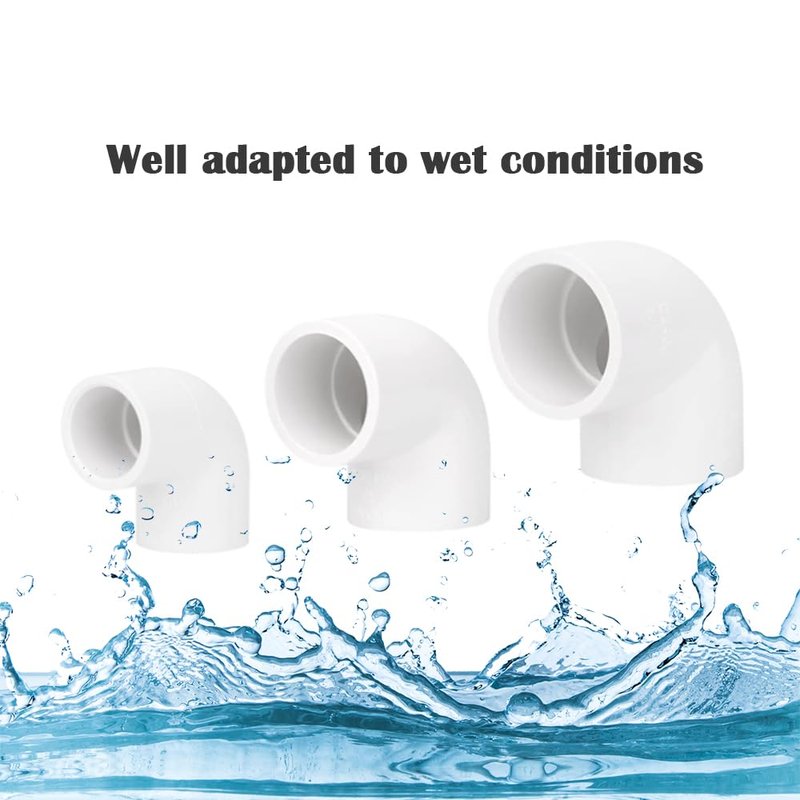 HayEastdor 2PCS 1-1/2 Inch White PVC 90 Degree Elbow Adapter Pipe Fittings 2 Way Right Angle Pipe Corner Coupling Connectors for Sprinkler, Drip Irrigation System HE051-1-1/2