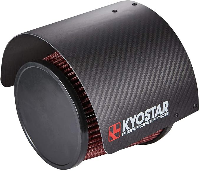 Kyostar Universal 100% Real Carbon fiber Air Filter Heat Shield Cover Burning