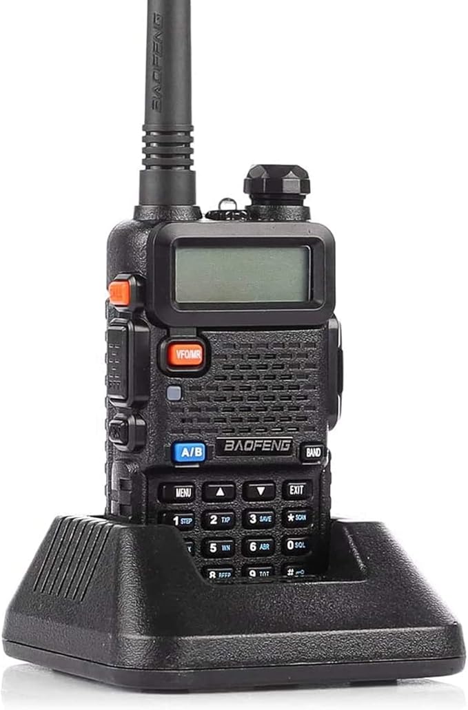 Baofeng UV-5R Dual Band Two Way Radio Handheld Ham Radio Long Range Walkie Talkies Pack of 6 for Hiking Camping Hunting Skiing Trip(Black) with 8.2'' D8 (VHF UHF)