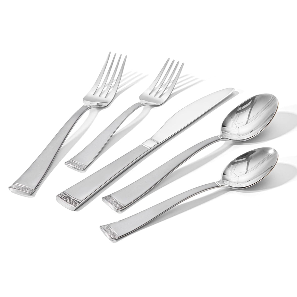 HIKAA 40PCS Matte Handle Silverware Set for 8, Stainless Steel Flatware Set, Modern Design Cutlery Set for Home/Hotel/Wedding, Dishwasher Safe