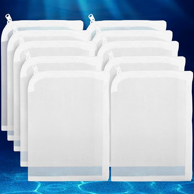 Segarty Aquarium Filter Bags High Flow, 10 Pack 0.15mm Mesh Bag 7.7 x 6 Inch