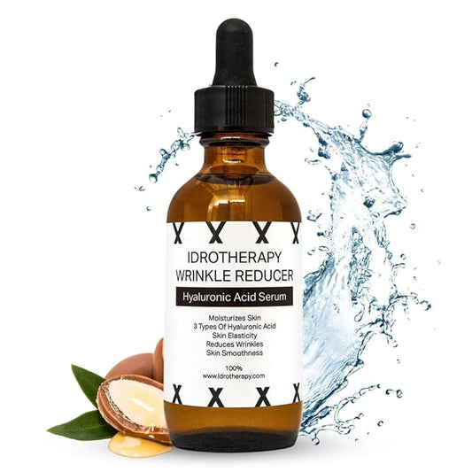 Face Serum Moisturizer for Women, Hyaluronic Serum with 3 Types of Hyaluronic Acid, Argan Oil & Vitamin E, Hydrating Serum for Face (2fl.oz/60ml)