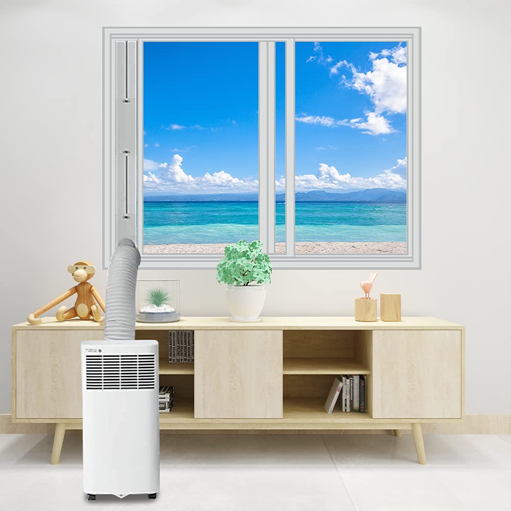 Portable Air conditioner Window Kit, Adjustable Vertical/Horizontal Sliding Window Kit Plate for Unit, AC Window Vent Seal Suitable for 5.9” AC Exhaust Hose