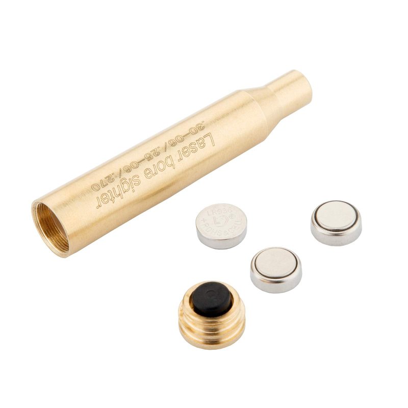 Laser Bore Sight for .30-06/25-06/270 Cartridge Hunting Red Dot Boresighter with 6 Batteries（2 Set Batteries）