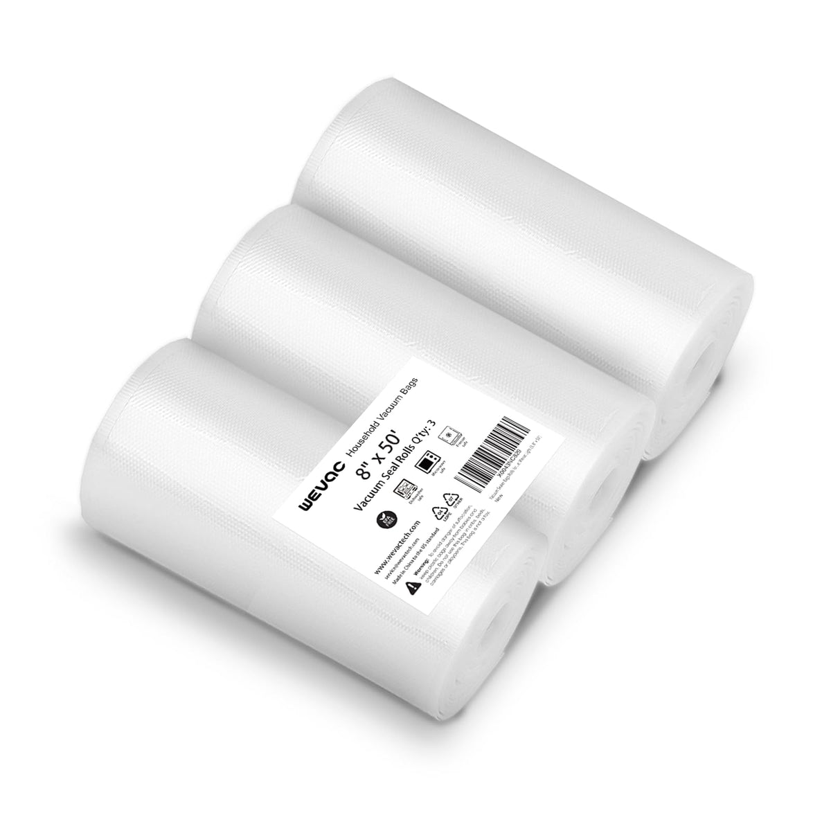 Wevac Vacuum Sealer Bags for Food 11x50 3 rolls, Food Saver Suction Channel
