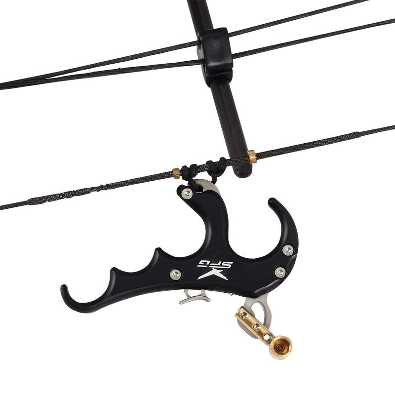 FENJANER Archery Compound Bow Release Aid Archery Release Bow Thumb Release for Compound Bow Outdoor Shooting Accessories (Black)
