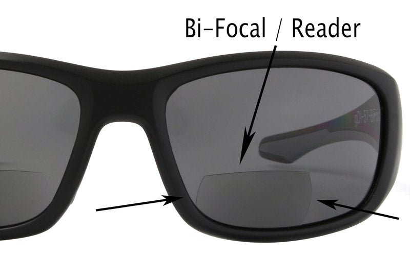 Fishoholic Polarized Bi-Focal Fishing Sunglasses with Reader Magnification (1.5x, 2.0x, 2.5x Options) and UV400 Protection