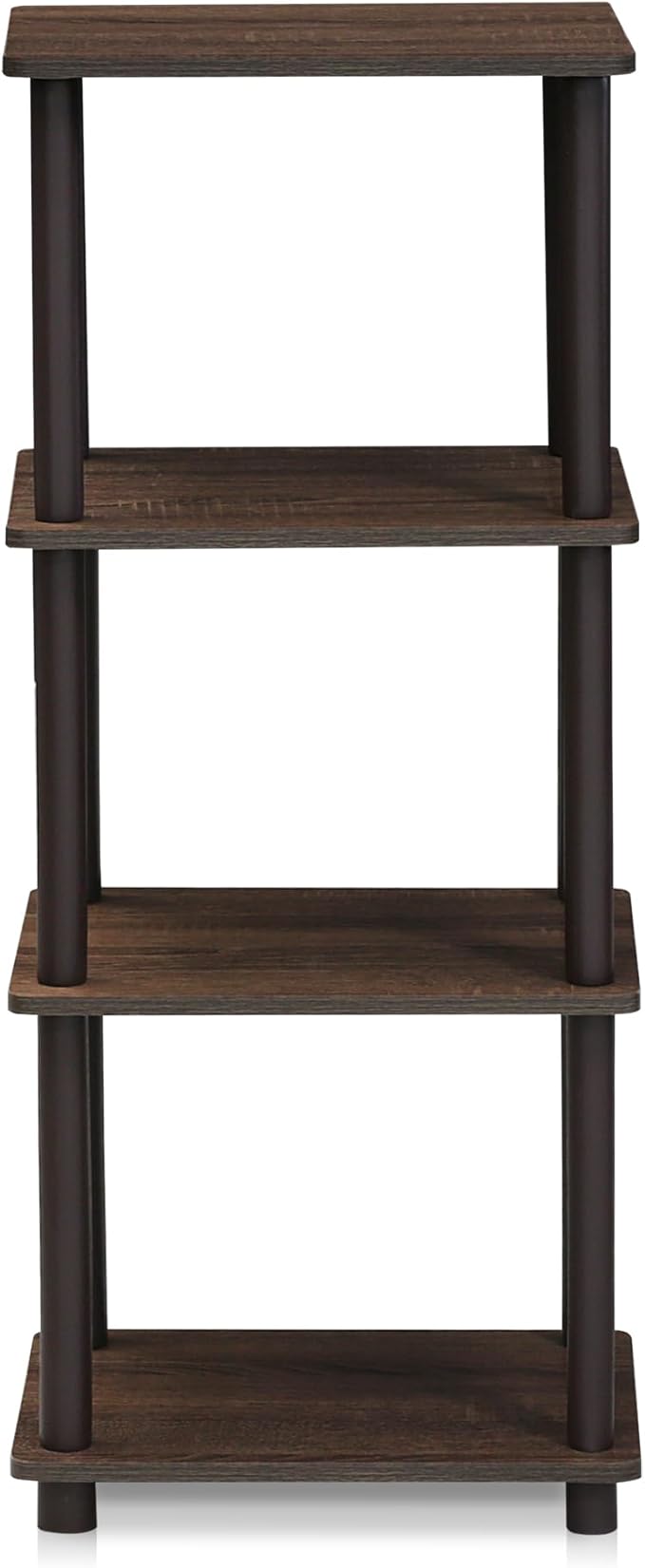 FURINNO Turn-N-Tube Shelf, 3 Space, Walnut/Brown