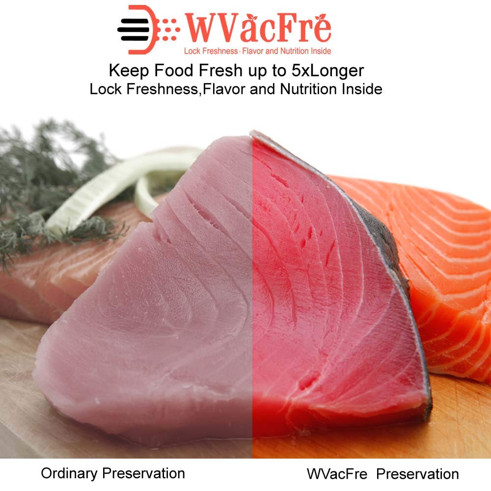 WVacFre 200 Gallon 11"x16" BPA Free Vacuum Sealer Bags for Food Storage