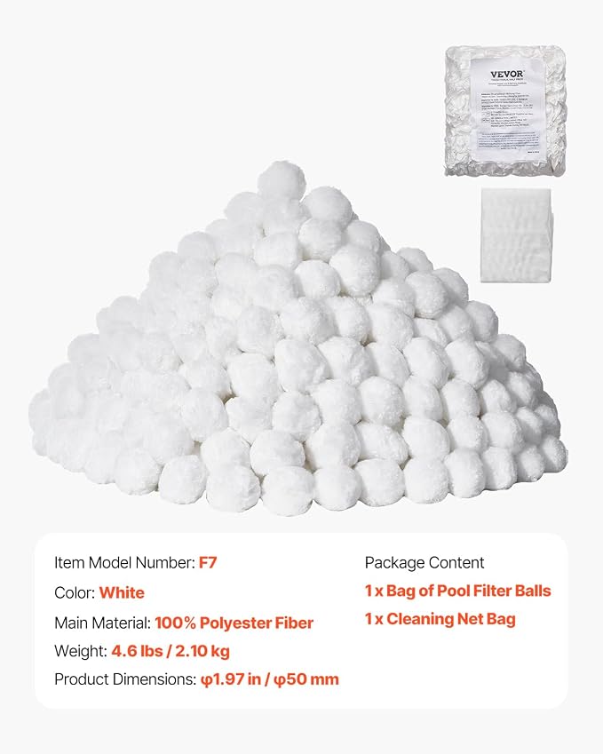 VEVOR Pool Filter Balls for Sand Filter, 4.6 lbs, Filter Balls Replace Pool