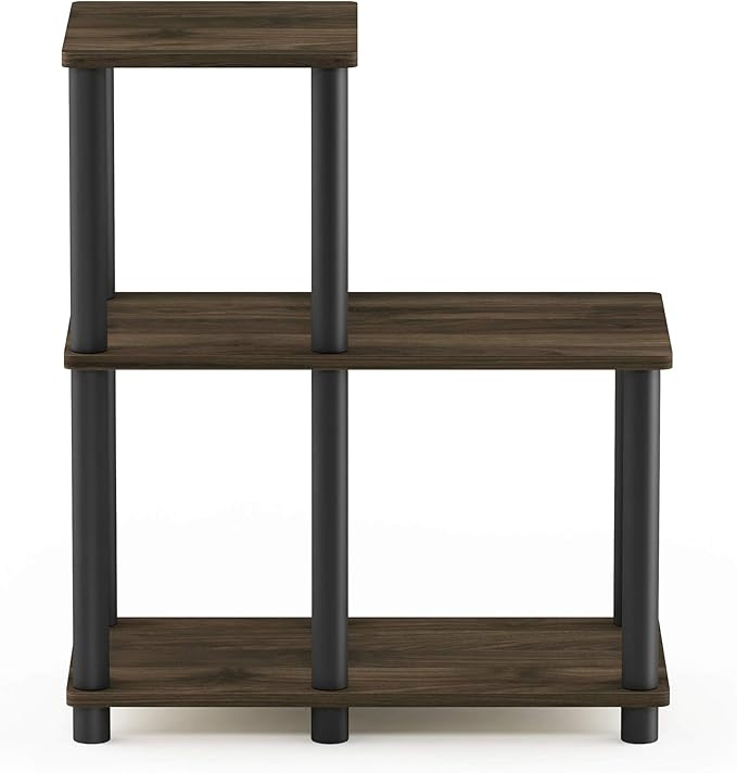 Furinno Turn-N-Tube Accent Decorative Shelf, Columbia Walnut/Black