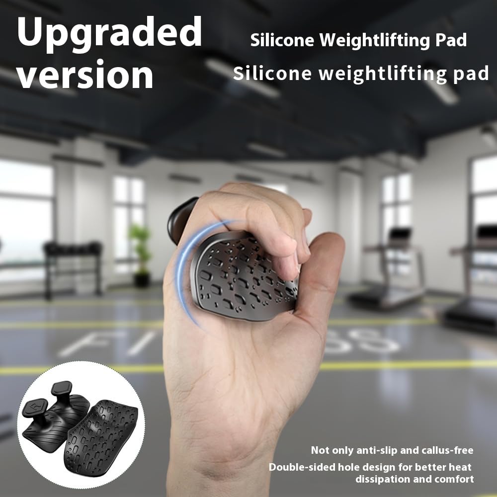 Monattrod Upgraded Weight Lifting Grips for Women & Men - Extra Large & Thick Non-Slip Gym Grips, Ergonomic Workout Gloves for Pull-Ups, Dumbbell Exercises (Black)