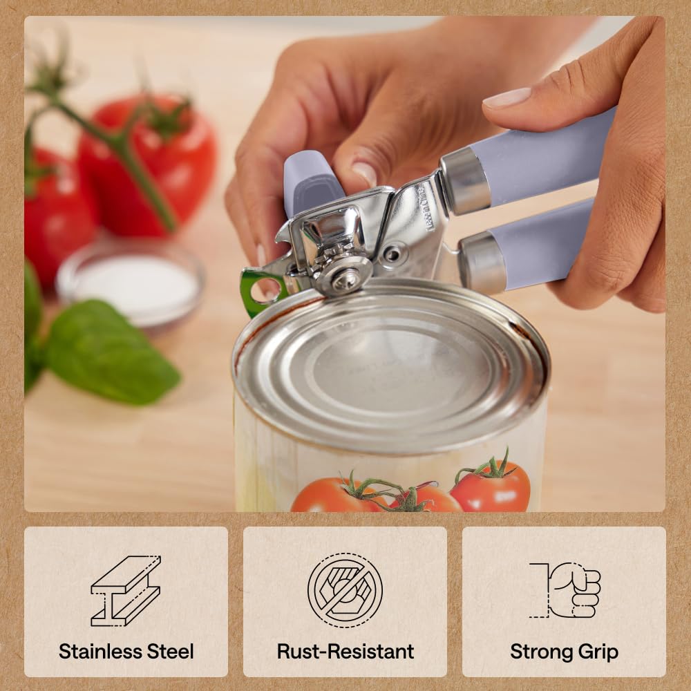 GORILLA GRIP Original Model Stainless Steel Manual Can Opener, Lavender