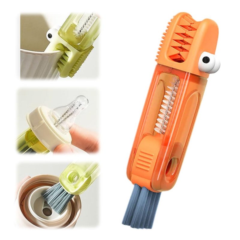 2024 New 3 in 1 Multifunctional Cleaning Brush, Portable Cup Lid Cleaner for Baby Bottles and Tight Spaces