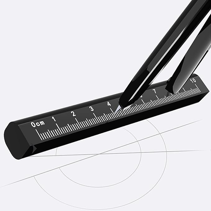 LABANCA 8 Pcs Compass Set with Protractor Rulers Pencil for Math Geometry (07734 Black)