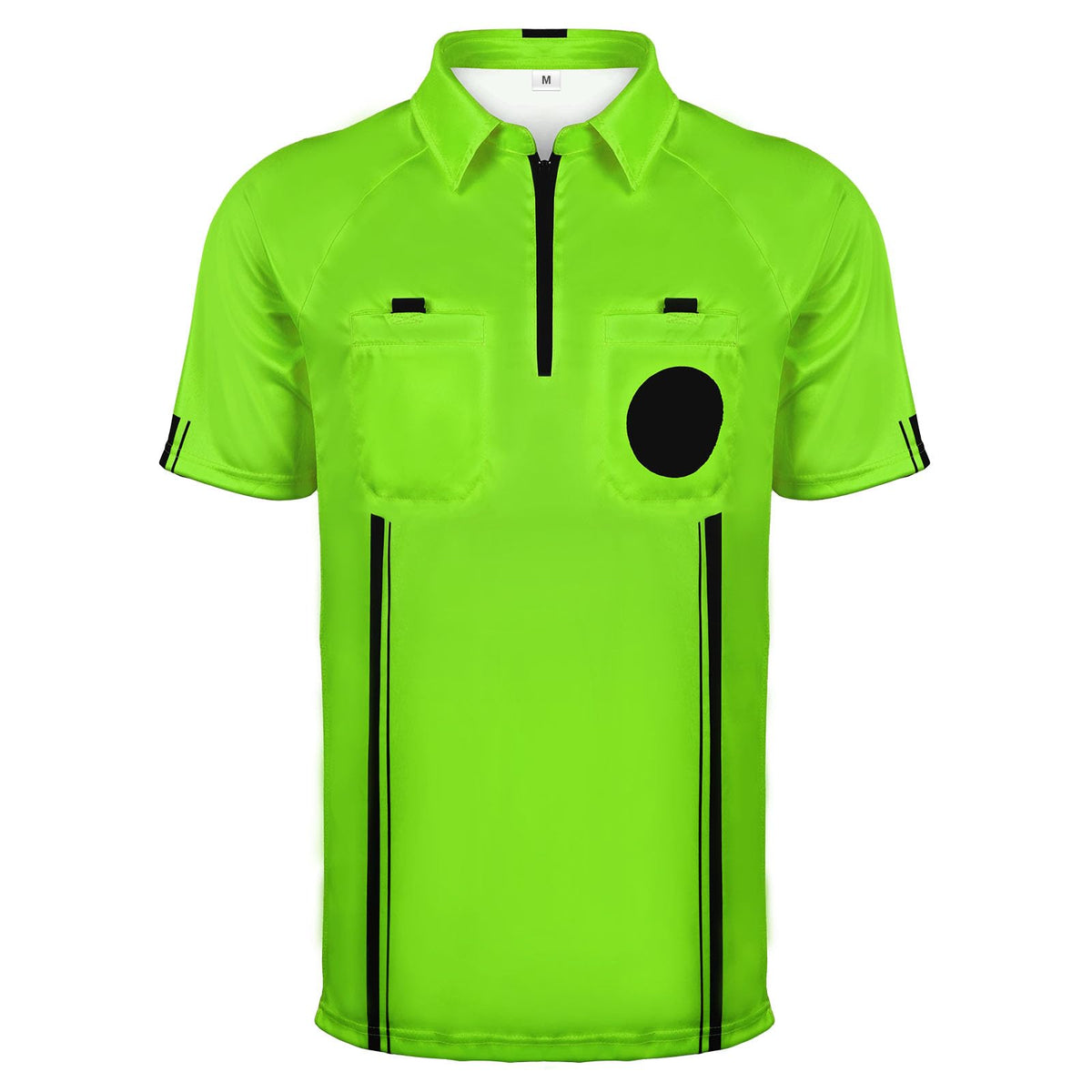 HIGHRAZON Men Referee Shirt, Green Soccer Referee Jersey, Men’s Official Pro Soccer Referee Shirt with Double Hidden Pockets - Short Sleeve (L)
