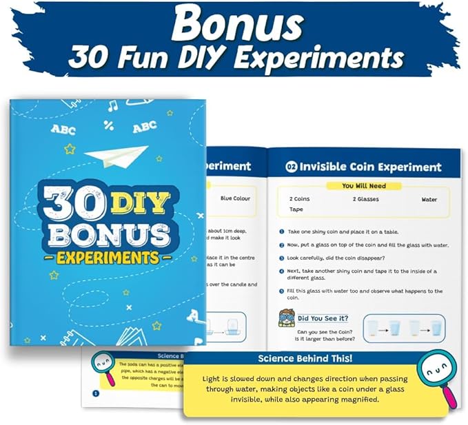 PW Science Kit for Explorer Kids with Instructions Manual 150+ Fun & Educational Science Experiments Kit DIY Kit for Kids Ages 8+ STEM Learning Toy & Kit Multicolor