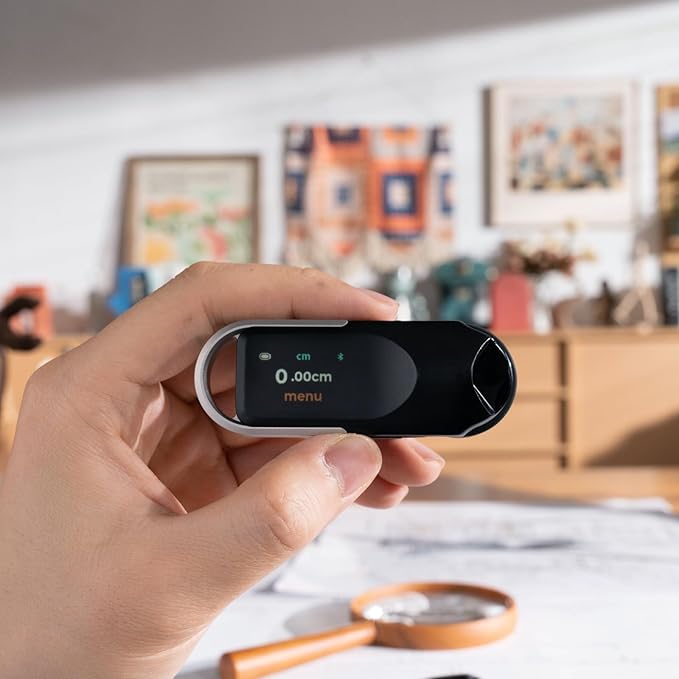 HOZO NeoRulerGO Digital Tape Measure with Laser, Smart Rechargeable Measuring Tool for Flat, Curved, Odd Shapes | Bluetooth App | Pocket Size | Cool Gadgets Fathers Day Gift for Dad, Men, Husband